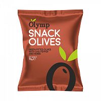Оливки OLYMP зеленые без косточки с перецем чили,травами 70г