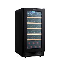 Винный шкаф CellarPrivate встраиваемый, однокамерный на 32 бутылки (CP032-1TBH) чёрный со скрытой ру