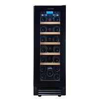 Винный шкаф CellarPrivate встраиваемый, однокамерный на 20 бутылок (CP020-1TBH) в черном цвете со ск