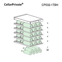 Винный шкаф CellarPrivate встраиваемый, однокамерный на 32 бутылки (CP032-1TBH) чёрный со скрытой ру