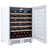 Винный шкаф CellarPrivate встраиваемый, однокамерный на 51 бутылку (СР051-1ТWH) белый со скрытой руч