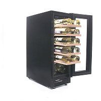 Винный шкаф CellarPrivate встраиваемый, однокамерный на 20 бутылок (CP020-1TBH) в черном цвете со ск