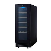 Винный шкаф CellarPrivate встраиваемый, однокамерный на 20 бутылок (CP020-1TBH) в черном цвете со ск