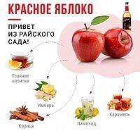 Сироп для кофе и коктейлей Davinci Gourmet Красное яблоко 1 л