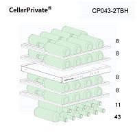Винный шкаф CellarPrivate встраиваемый, двухзонный на 43 бутылки (CP043-2TBH) чёрный со скрытой ручк