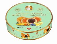 Печенье сдобное Santa Bakery Cookies with marmelad с фруктовым мармеладом 160 г